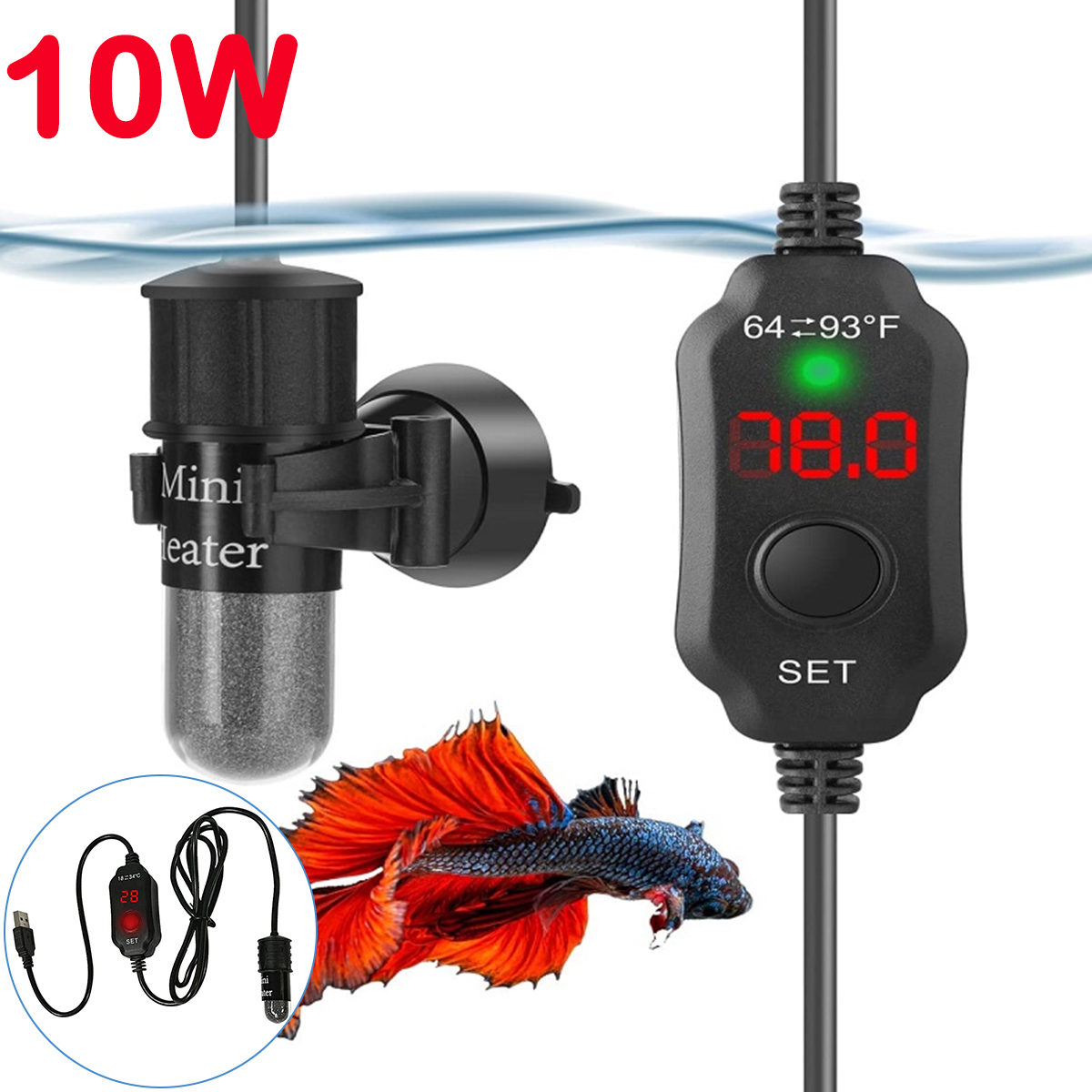 Aquarium Heater Submersible - Регулируемый стержень для аквариумного нагревателя мощностью