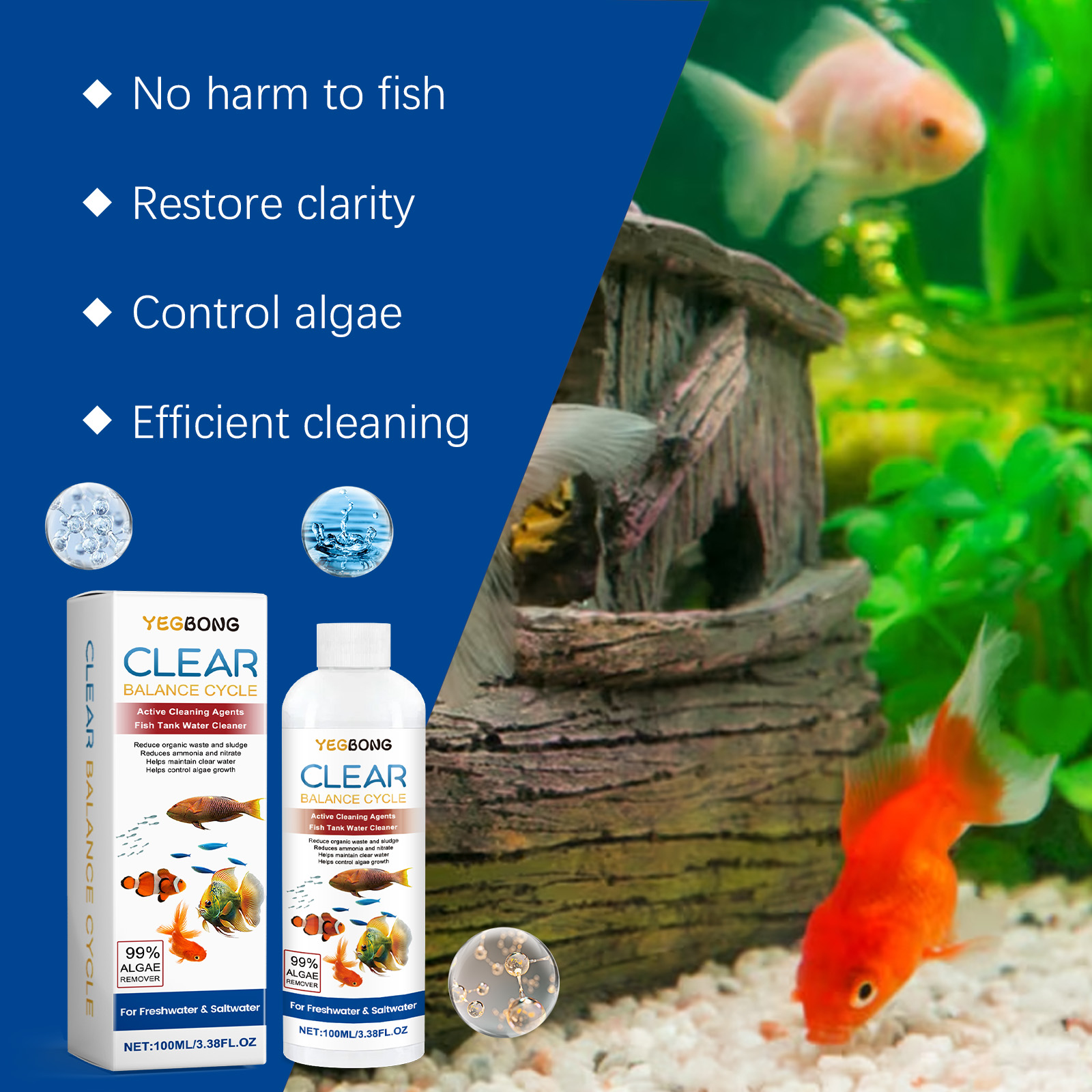 100 мл Средство для очистки во – обзор и цена Cleaner Fish Aquarium