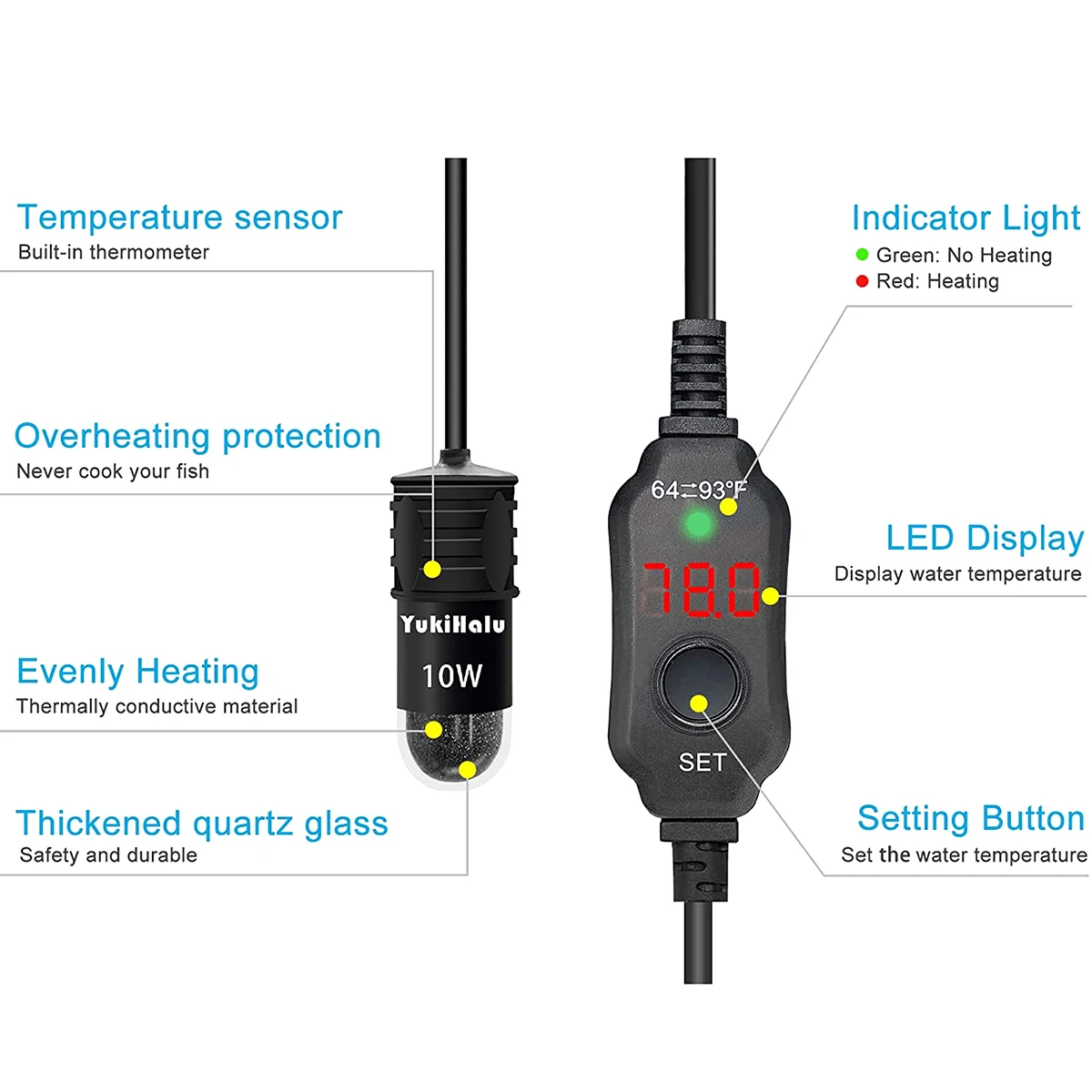 Регулируемый стержень для аква – обзор и цена Aquarium Heater Submersible